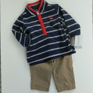 Boy's fleece pullover and pants outfit